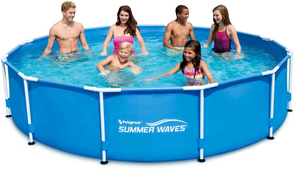 ������ � ������� ����������� Polygroup Summer Waves - ∅ 366 x 76 cm, � �������� ����� �� ������� Metal Frame - ������