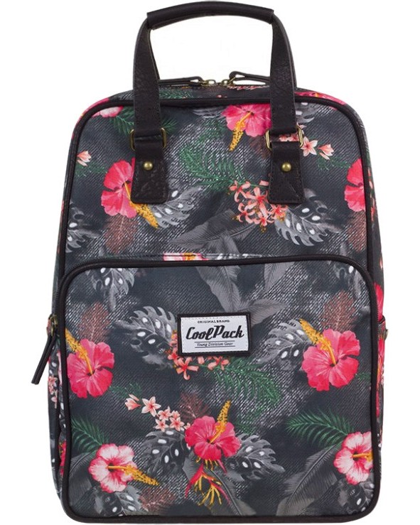 Ученическа раница - Cubic: Coral Hibiscus Ученическа раница - Cubic: Coral Hibiscus - раница