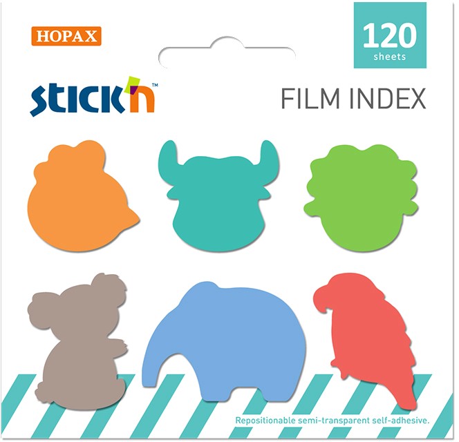 Самозалепващи индекси Stick'n - Животни - 120 броя - 