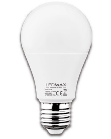 LED крушка LEDMAX Е27 12 W 3000K LED крушка LEDMAX Е27 12 W 3000K -