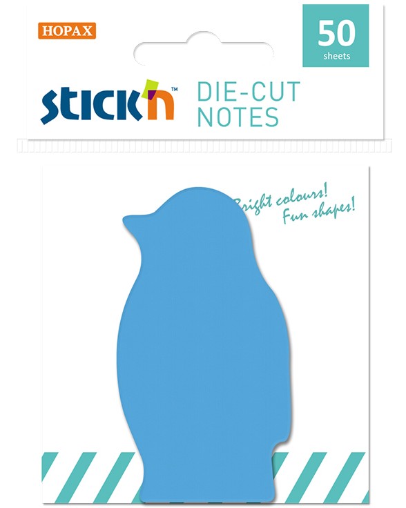 Самозалепващи листчета Stick'n - Пингвин - 50 листчета с размери 4 x 7 cm - 