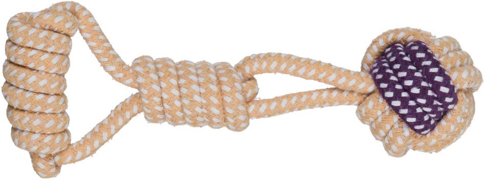 Плетено въже с топка - Играчка за кучета - продукт