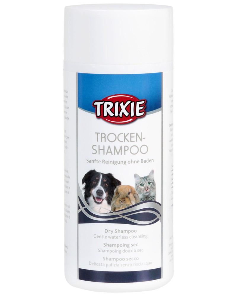 Сух шампоан за кучета, котки и малки домашни любимци Trixie Dry Shampoo Сух шампоан за кучета, котки и малки домашни любимци Trixie Dry Shampoo - 100 g - шампоан