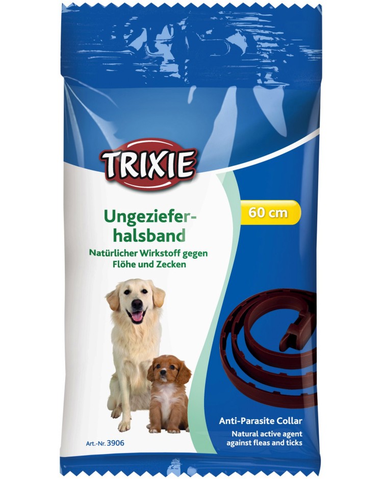 Противопаразитна каишка за кучета Trixie Flea and Tick Collar Противопаразитна каишка за кучета Trixie Flea and Tick Collar - С регулируема дължина - продукт