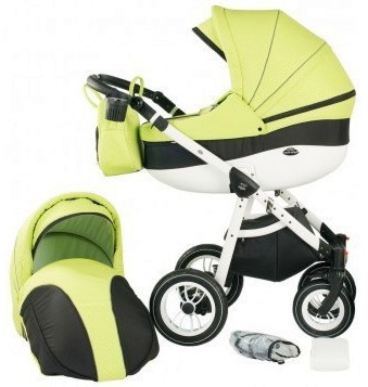 Бебешка количка 2 в 1 Baby-Merc Neo Style - С кош за новородено, лятна седалка, чанта и аксесоари - количка