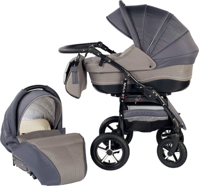 Бебешка количка 2 в 1 Baby-Merc Zipy - С кош за новородено, лятна седалка, чанта и аксесоари - количка