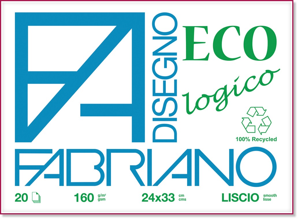    Fabriano Disegno Eco - 20 , 24 x 33 cm, 160 g/m<sup>2</sup> - 