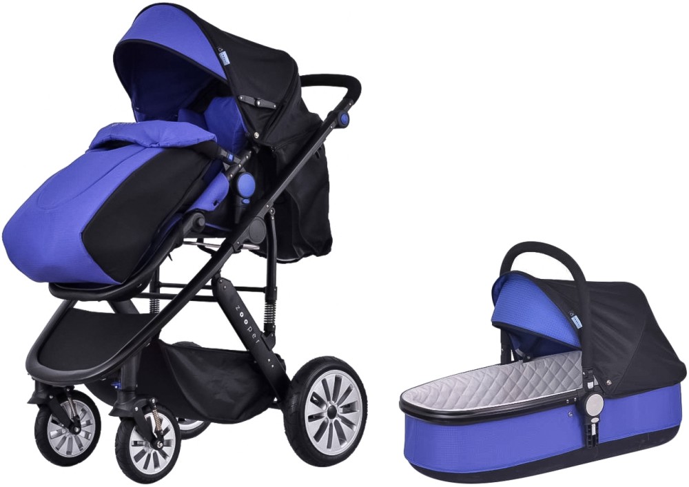 Бебешка количка 2 в 1 Zooper Flamenco - С кош за новородено, лятна седалка, чанта и аксесоари - количка