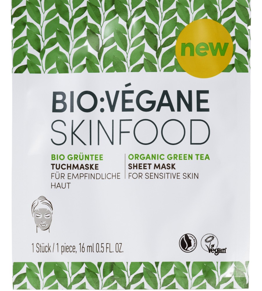 Bio:Vegane Skinfood Organic Green Tea Sheet Mask -          "Organic Green Tea" - 