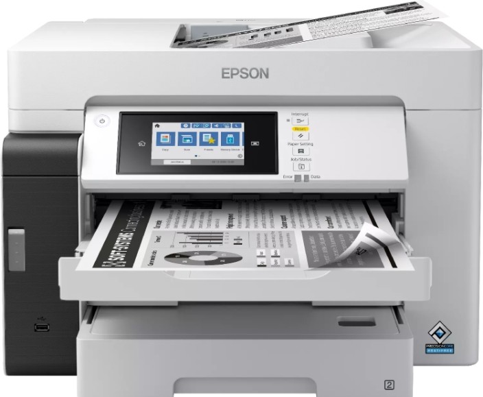 Мултифункционално мастиленоструйно устройство Epson EcoTank Pro M15180 Мултифункционално мастиленоструйно устройство Epson EcoTank Pro M15180 - Монохромен принтер / копир / скенер, 4800 x 1200 dpi, 25 ppm, USB, Ethernet, Wi-Fi, A3 -