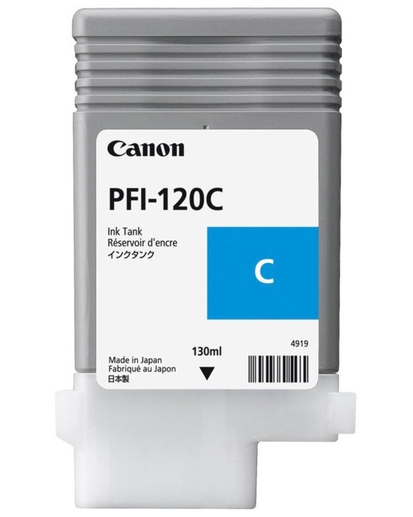 Пигментно мастило Canon PFI-120 Cyan Пигментно мастило Canon PFI-120 Cyan - 130 ml -