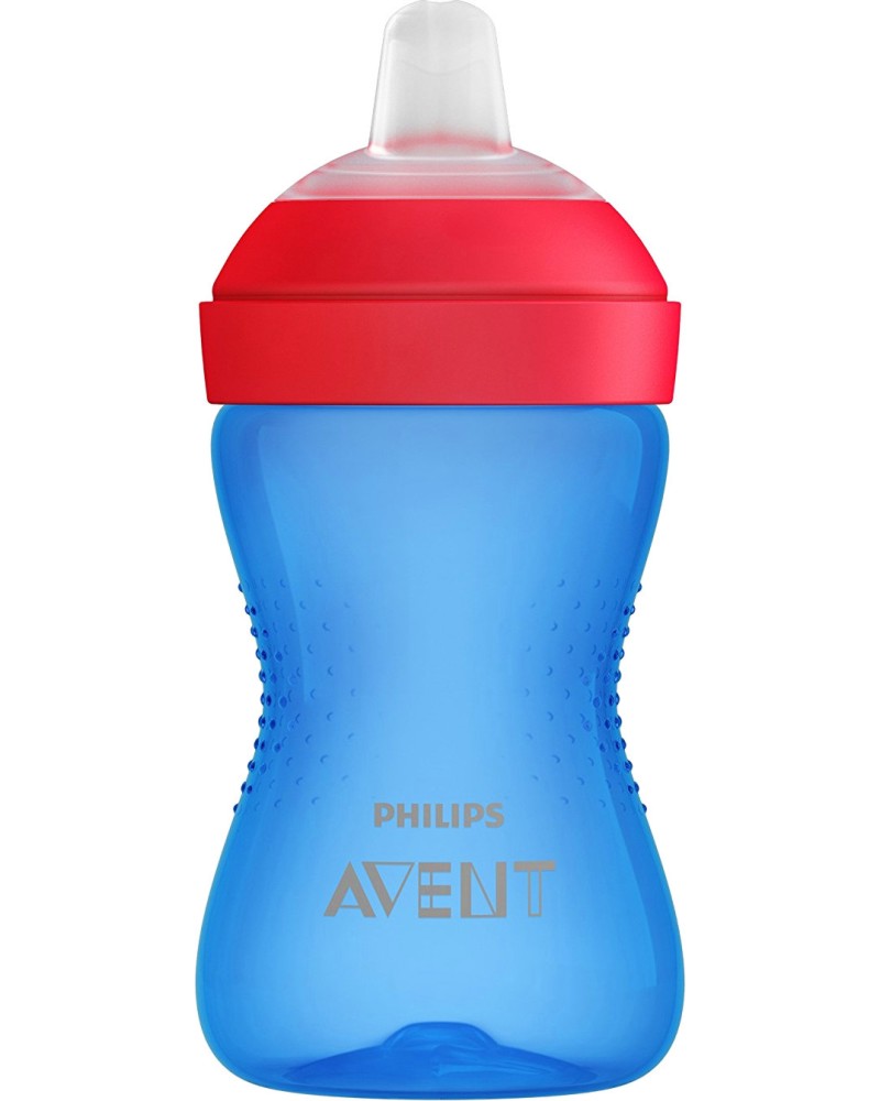 Неразливащо се преходно шише Philips Avent My Grippy - 300 ml, с мек накрайник, за 9+ месеца - чаша
