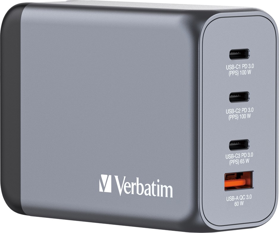  o Verbatim GNC-200 GaN - 200 W, USB-A female, 3 x USB-C female - 