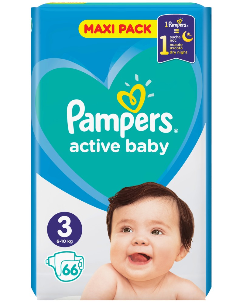 Пелени Pampers Active Baby 3 Пелени Pampers Active Baby 3 - 15÷208 броя, за бебета 6-10 kg - продукт