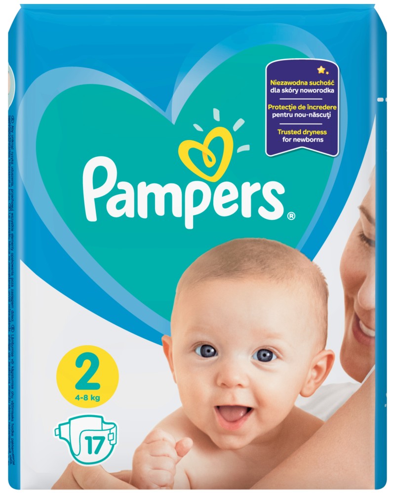 Pampers 2 - 17÷94 броя, за бебета 4-8 kg - продукт