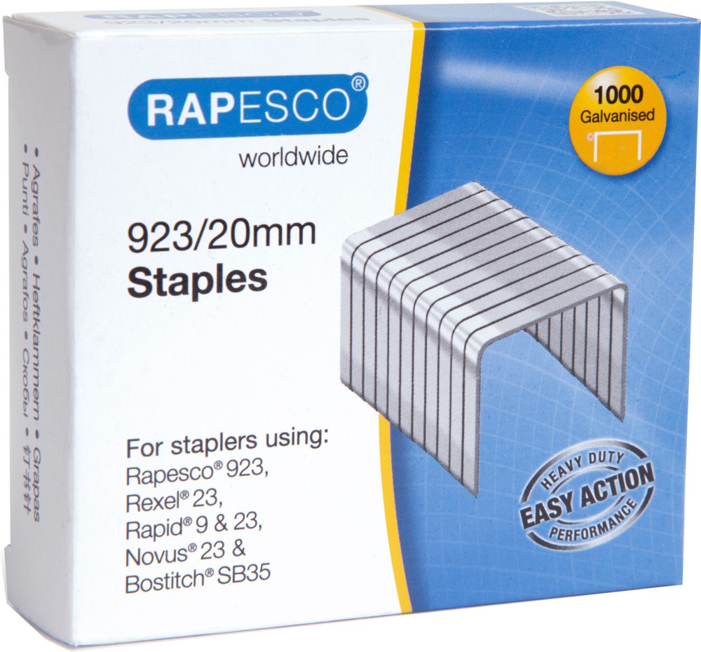 Телчета за телбод Rapesco 23/20 Телчета за телбод Rapesco 23/20 - 1000 броя -