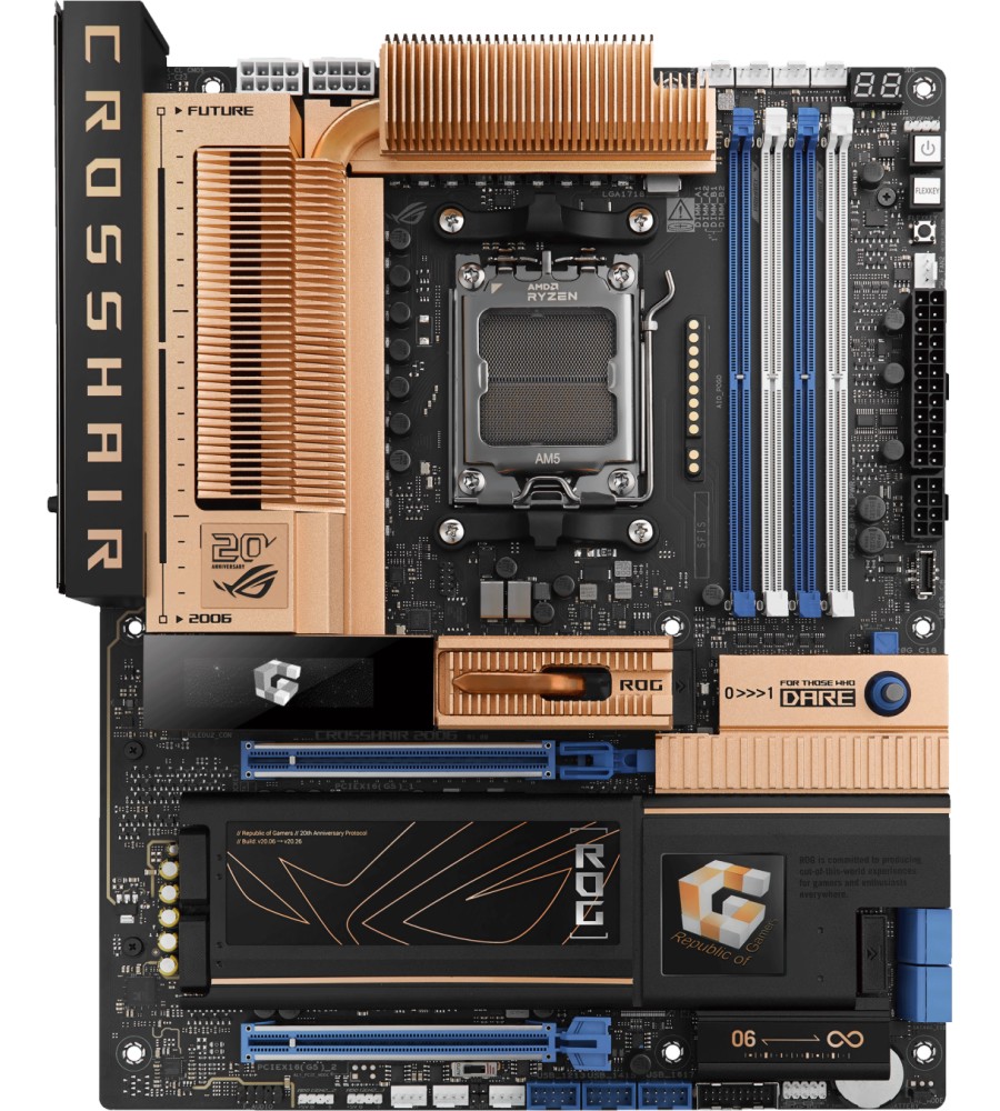 Дънна платка ASUS ROG CROSSHAIR X870E 2006 Дънна платка ASUS ROG CROSSHAIR X870E 2006 - AMD AM5, AMD X870E, DDR5, ATX -