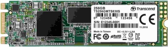 SSD памет Transcend 830S SATA III M.2 SSD памет Transcend 830S SATA III M.2 - 256 GB, четене 530 MB/s, запис 400 MB/s, 3D NAND -