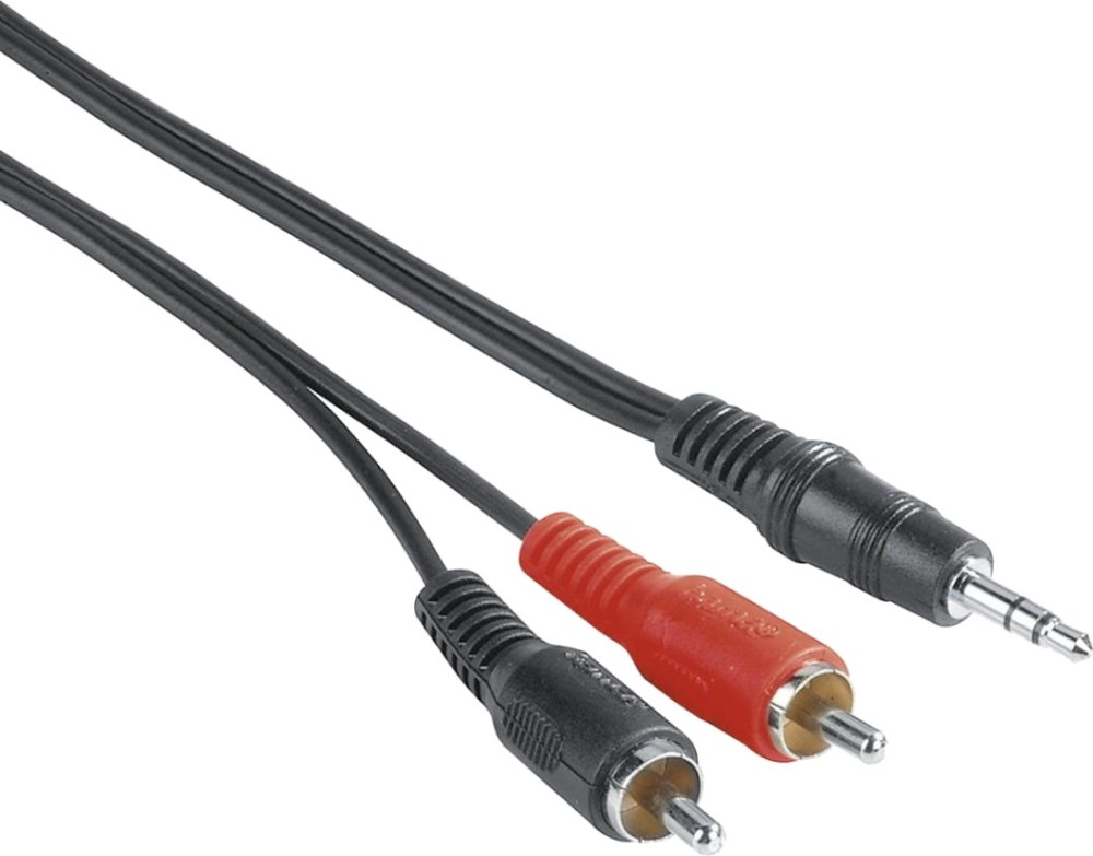 Аудио кабел 3.5 mm жак male към 2 x Чинча male Hama Аудио кабел 3.5 mm жак male към 2 x Чинча male Hama - 2 или 5 m -
