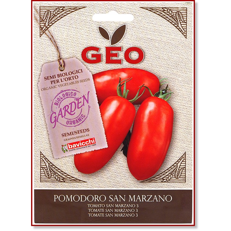 Био семена от Домат - San Marzano Био семена от Домат - San Marzano - 90 g от серията Geo -