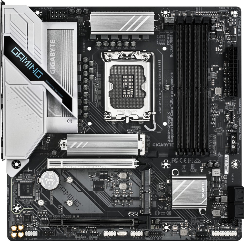 Дънна платка Gigabyte Z890M Gaming X Дънна платка Gigabyte Z890M Gaming X - LGA 1851, Intel Z890, DDR5, Micro ATX -