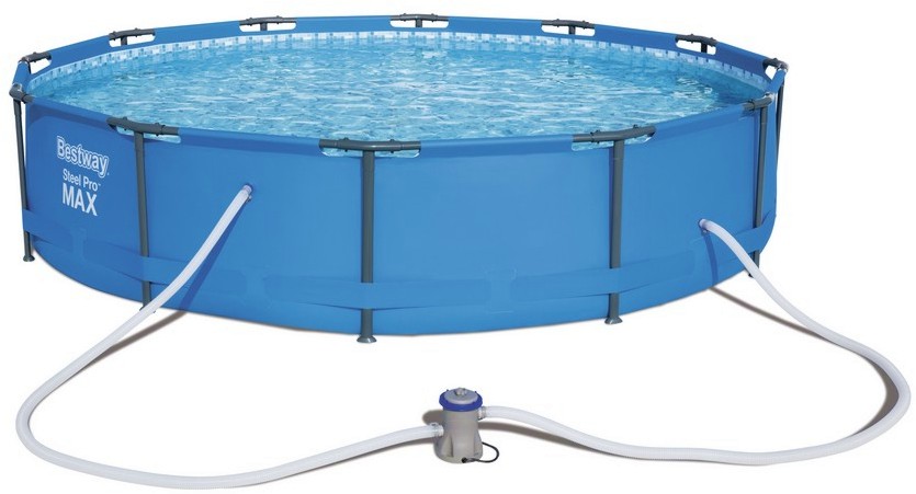 Сглобяем кръгъл басейн Bestway Max - С филтърна помпа от серията Steel Pro - басейн