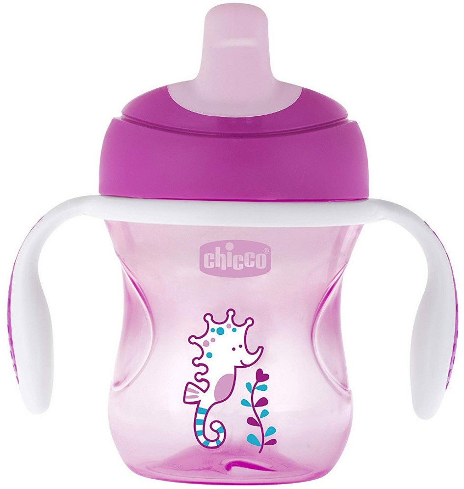 Неразливаща се чаша с мек накрайник и дръжки Chicco Неразливаща се чаша с мек накрайник и дръжки Chicco - 200 ml, от серията Mix & Match, 6+ м - чаша