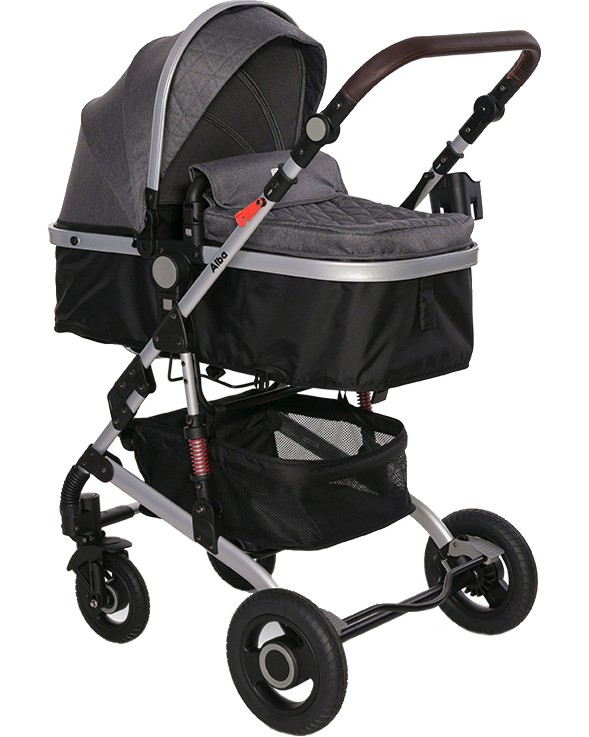 Комбинирана бебешка количка Lorelli Alba Premium Комбинирана бебешка количка Lorelli Alba Premium - С покривало за крачета, поставка за чаша, чанта и двулицева подложка - количка