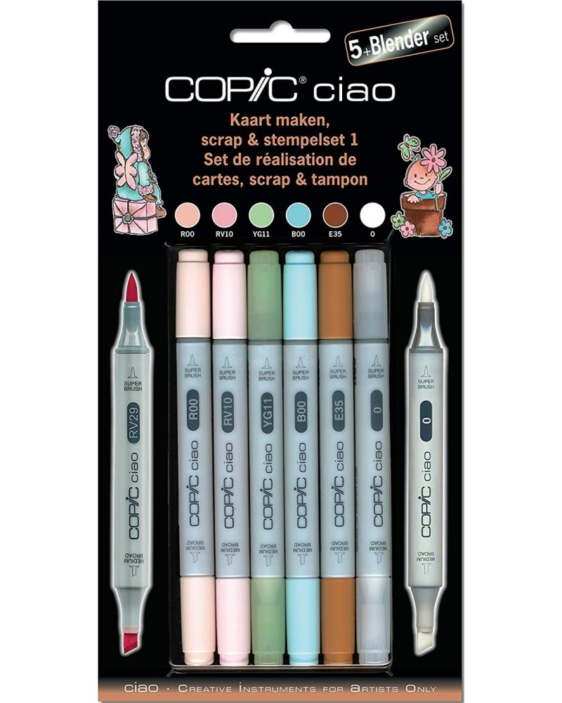   Copic Scrap and stempelset 1 - 5      Ciao - 