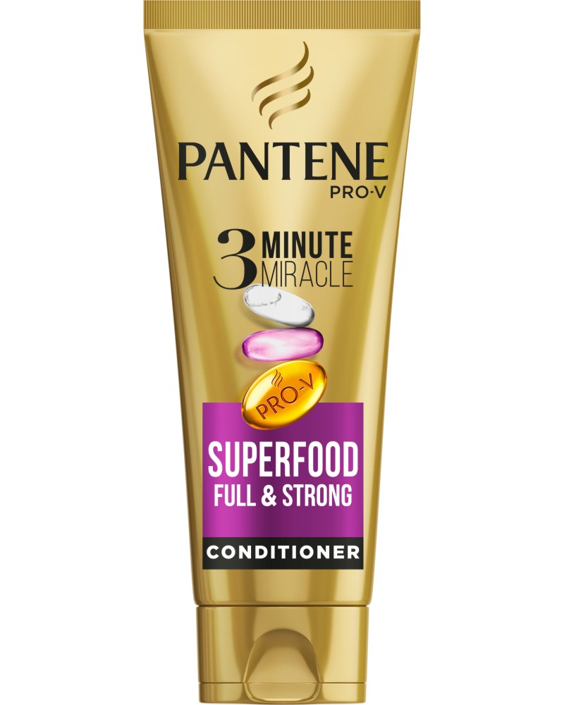 Pantene 3 Minute Miracle Superfood Full & Strong Conditioner -         - 