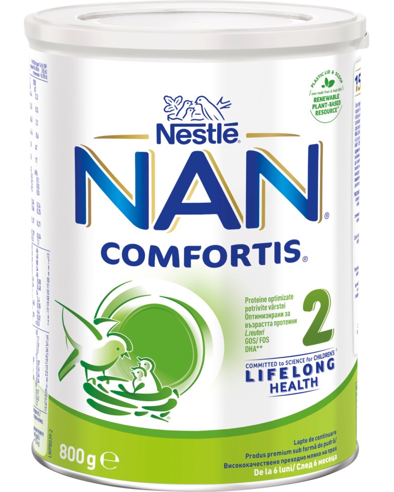 Адаптирано преходно мляко Nestle NAN Comfortis 2 - 800 g, за 6+ месеца - продукт
