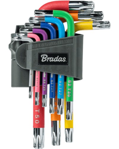 Комплект къси шестограми Torx Bradas Комплект къси шестограми Torx Bradas - 9 части -