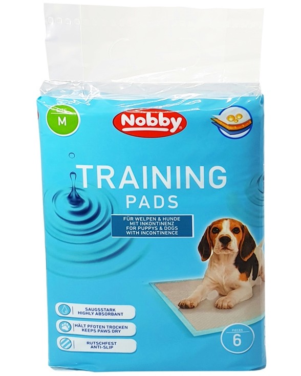 Хигиенни постелки за кучета Nobby Training Pads M Хигиенни постелки за кучета Nobby Training Pads M - 6 броя, 62 x 48 cm - продукт
