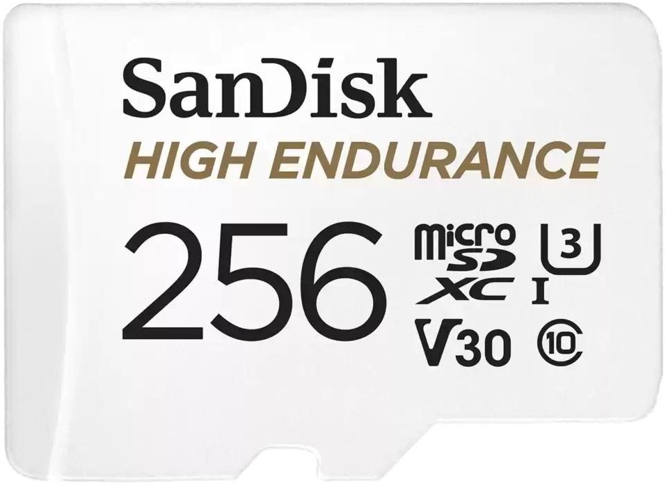 Micro SDXC   256 GB SanDisk High Endurance - Class 10, U3, V30, A1  SD  - 