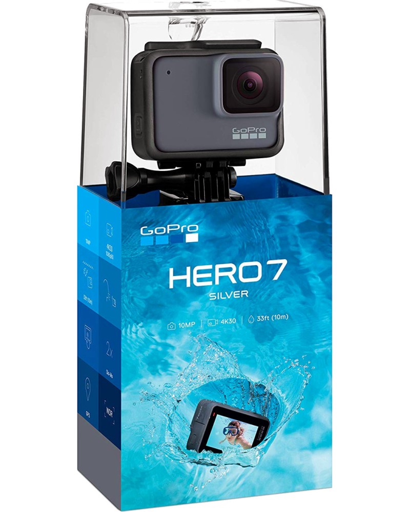 GoPro Hero7 Silver - Камера за екстремно заснемане - 