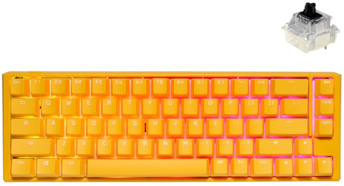    Ducky One 3 SF Yellow - 65%,  USB  1.8 m, ANSI Layout, Cherry MX Black RGB - 