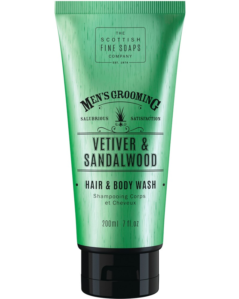 Scottish Fine Soaps Men's Grooming Vetiver & Sandalwood Hair & Body Wash -         Men's Grooming - 