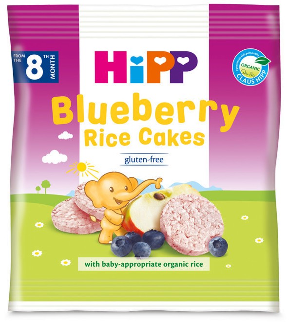 Био оризови бисквити с боровинки HiPP - 30 g, за 8+ месеца - продукт