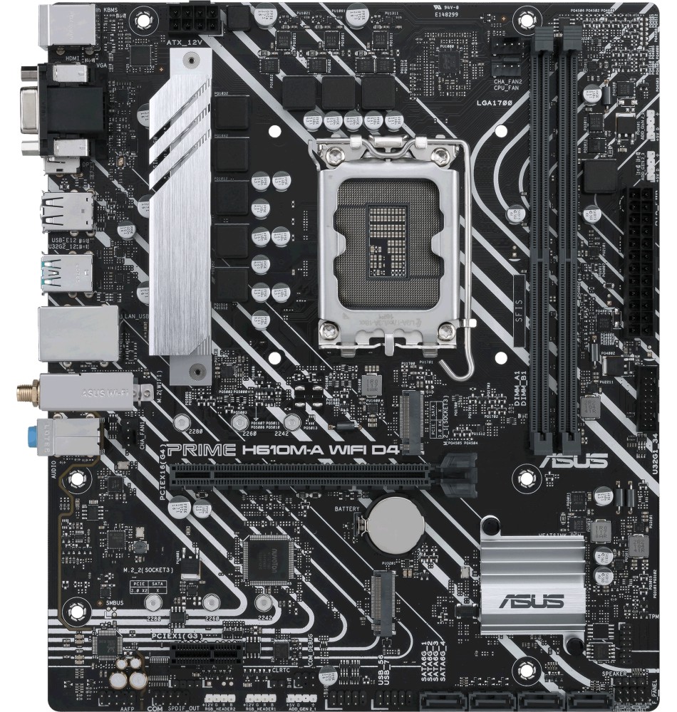 ����� ������ ASUS Prime H610M-A WIFI D4 - LGA 1700, Intel H610, DDR4, Micro ATX - 