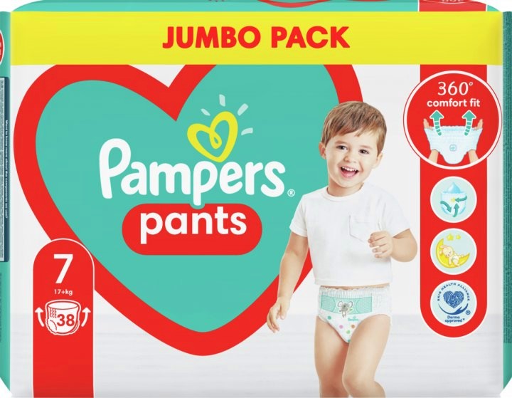 Гащички Pampers Pants 7 - 38 броя, за бебета 17+ kg - продукт