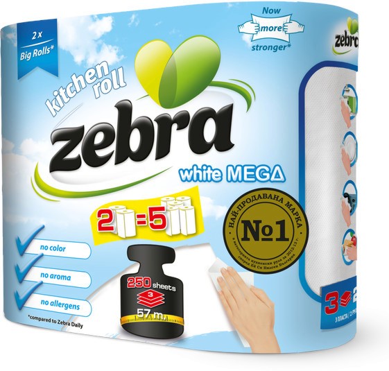    Zebra White Mega - 2  - 