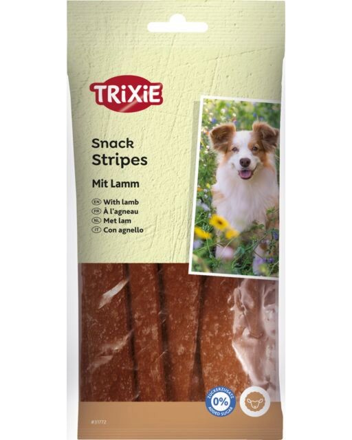 Лакомства за кучета Trixie Stripes Лакомства за кучета Trixie Stripes - 100 g, с агнешко - храна