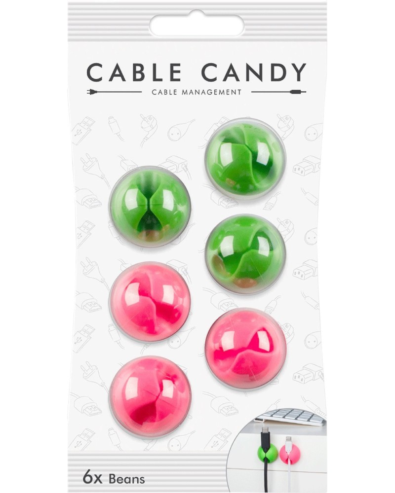 Държачи за кабели Cable Candy Beans - 6 броя - 