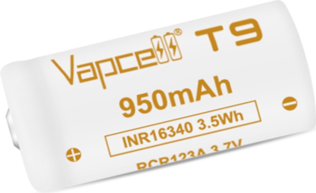  3.7 V 16340 T9 -  Li-Ion (16340) 950 mAh - 
