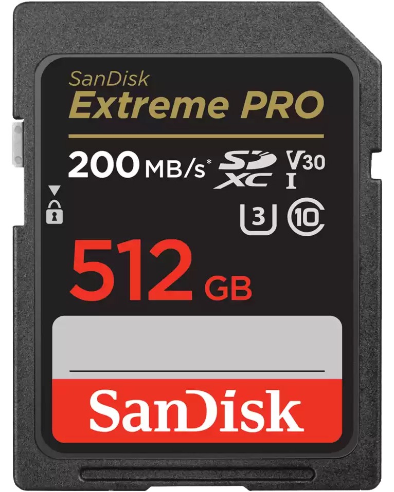 SDXC карта памет 512 GB SanDisk SDXC карта памет 512 GB SanDisk - Class 10, U3, V30 от серията Extreme Pro -