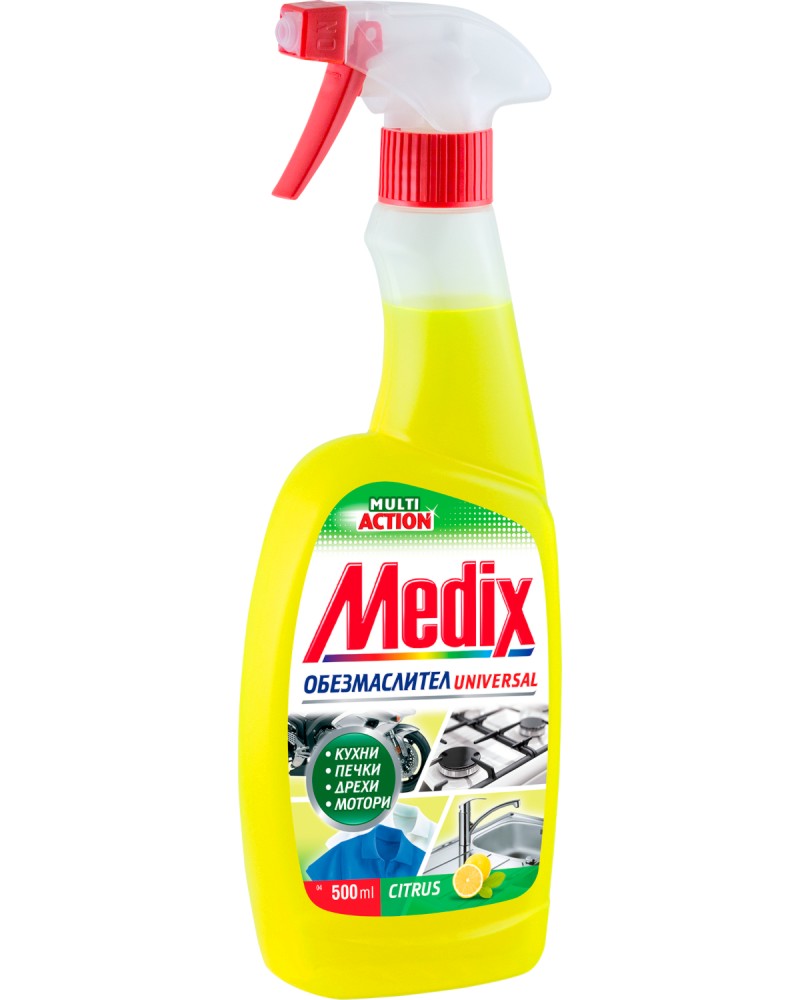 Универсален обезмаслител Medix Multi Action Универсален обезмаслител Medix Multi Action - 500 и 750 ml, с цитрусов аромат - почистващ препарат