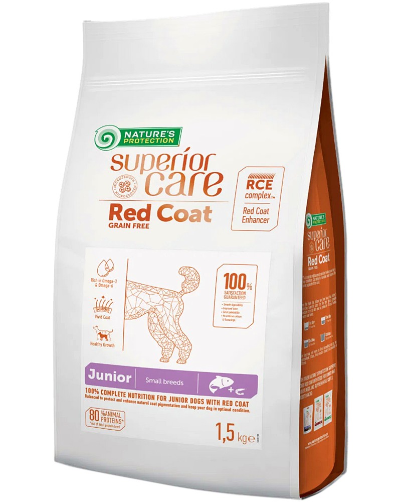 ���� ����� �� ������ � ������� ������ NATURE'S PROTECTION Superior Care Red Coat Junior Small Breeds - 1.5 � 10 kg, ��� ������, �� ������ � ����� ������, �� 2 �� 12 ������ - �����