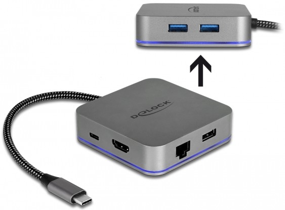   USB-C DeLock - 6  (3 x USB-A 3.2 Gen 1, 1 x HDMI, 1 x RJ45, 1 x USB-C PD) - 