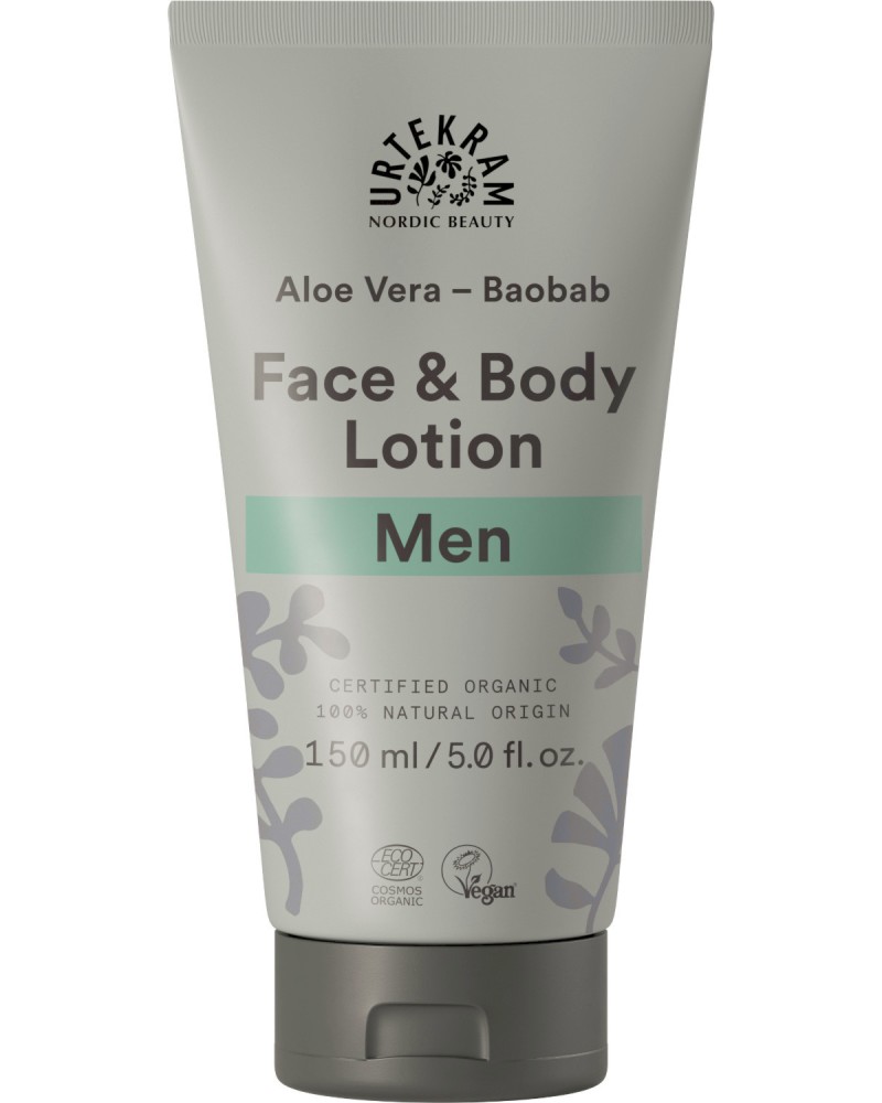 Urtekram Men Aloe Vera Baobab Face & Body Lotion -             - 