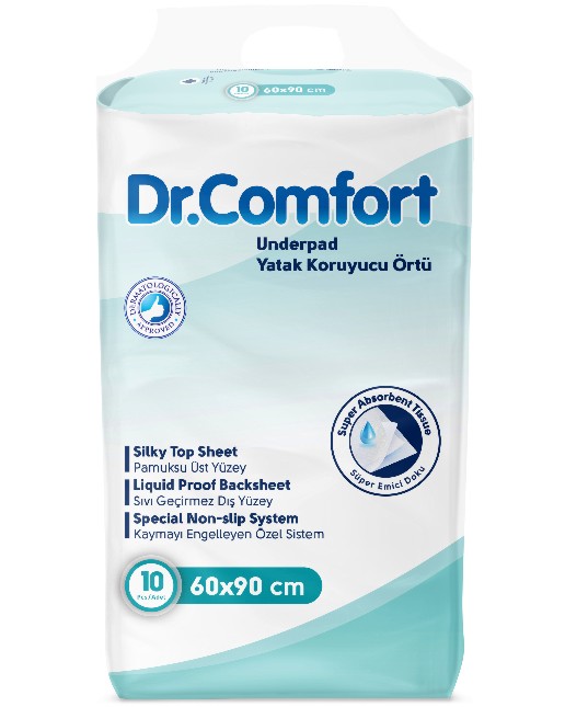 Подложки за еднократна употреба Dr.Comfort Подложки за еднократна употреба Dr.Comfort - 10 и 30 броя, 60 x 90 cm - продукт